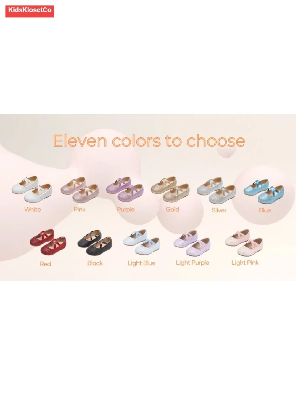 Toddler Girls Mary Jane Ballerina Flats with Elastic Strap, Non-Slip Rubber Sole